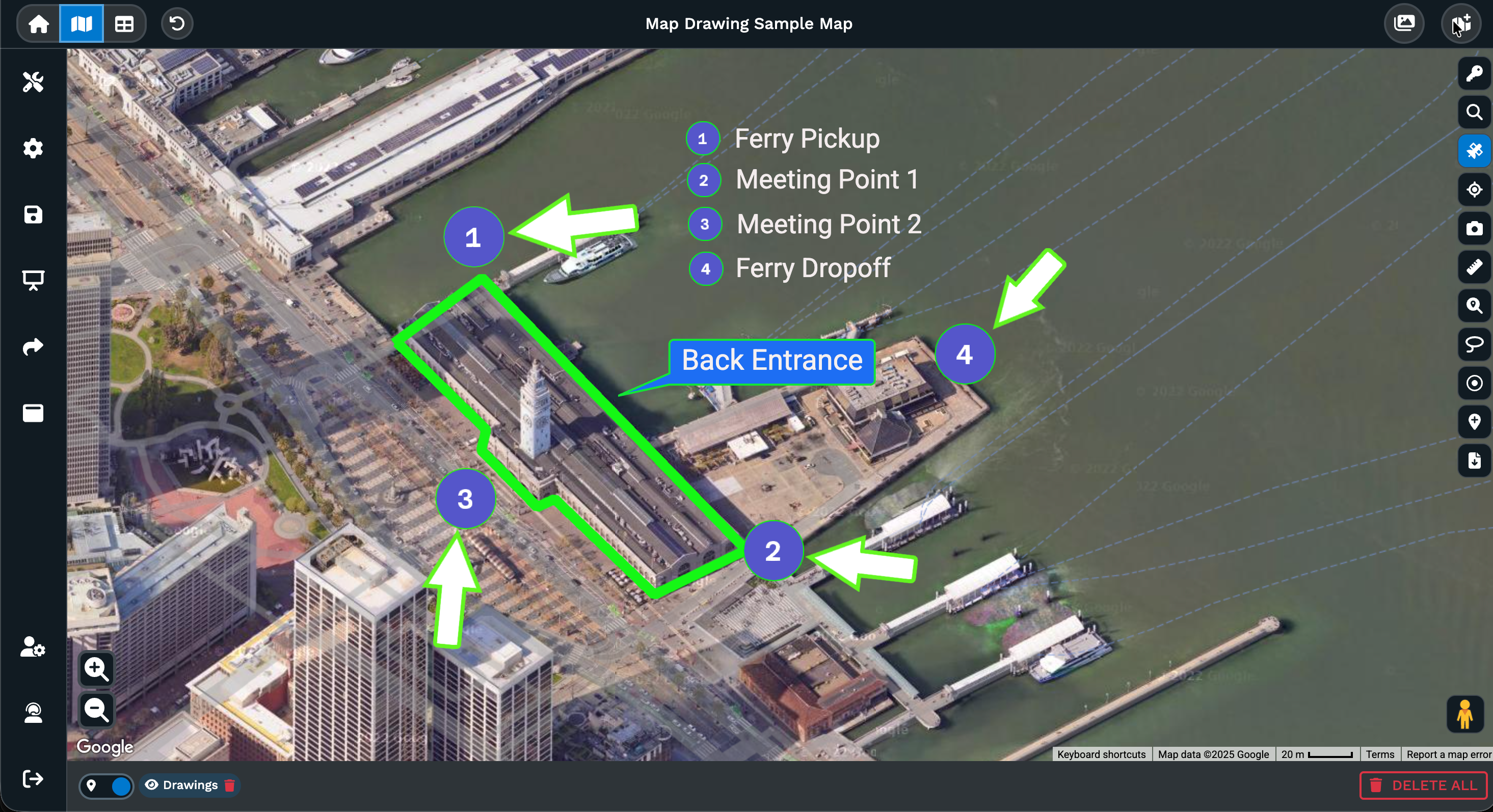 Map drawing tools demonstration