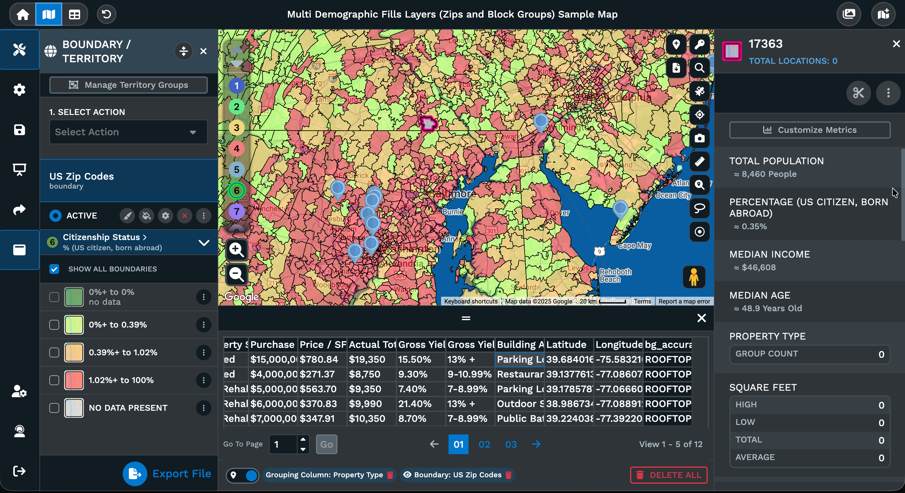 Multi demographic fills with boundary layers
