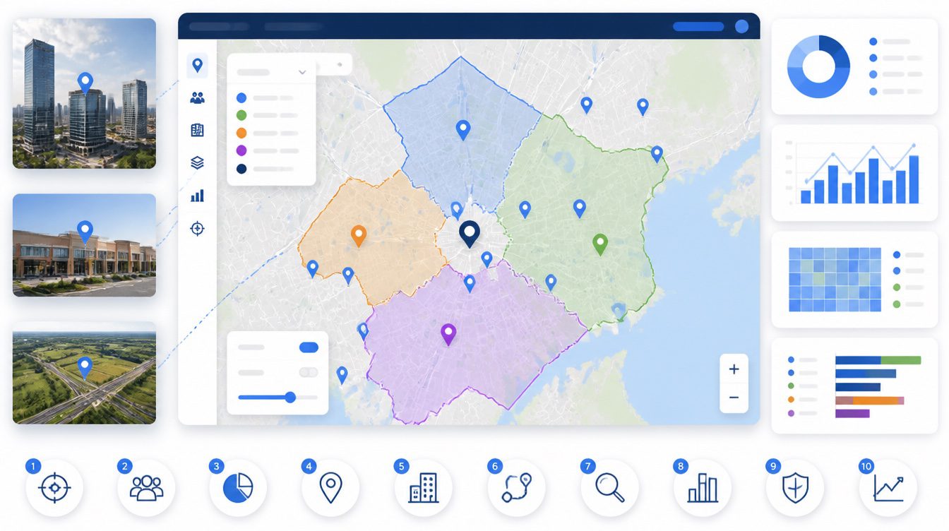 Site Strategy and Real Estate visual for 10 ways businesses use location data to make better decisions.