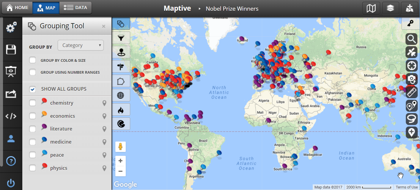 plot destinations on a map Map Multiple Locations Maptive plot destinations on a map