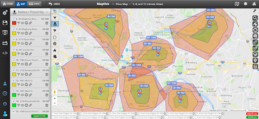 Radius Map Circles 