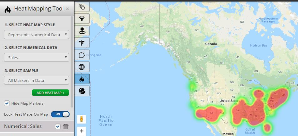 plot data on heat map