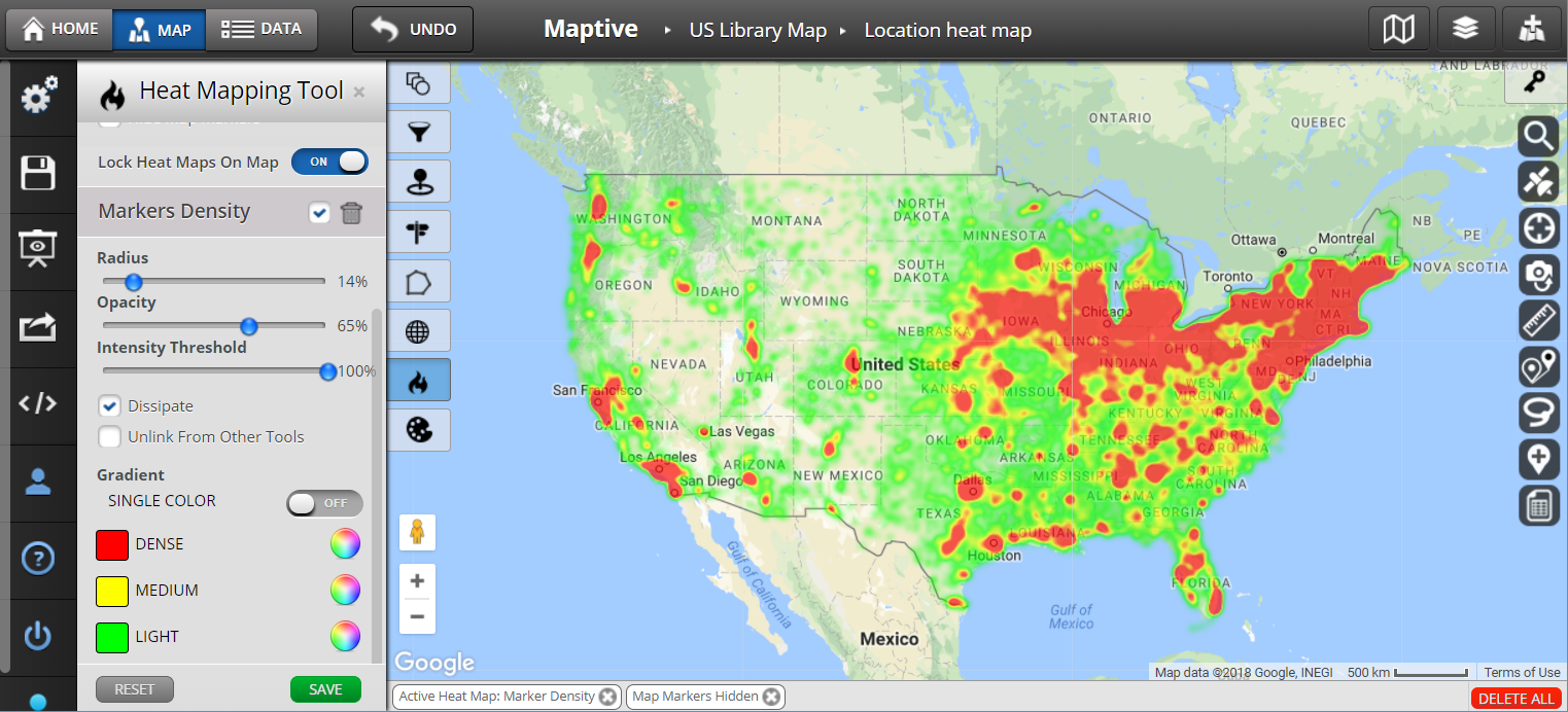 zip code heat map Heat Map Generator Create A Custom Heat Map Maptive zip code heat map