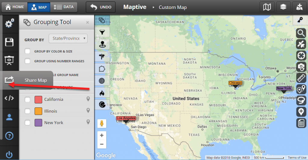 create a custom map with clickable links