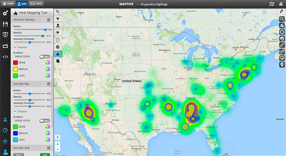 Heat Mapping Tool Map Example