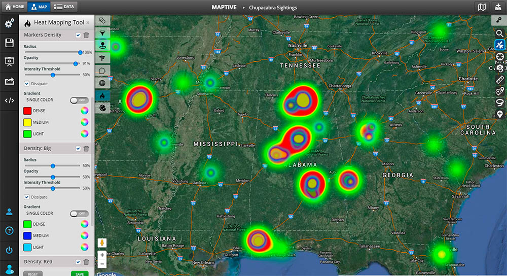 Heat Mapping Tool Map Example