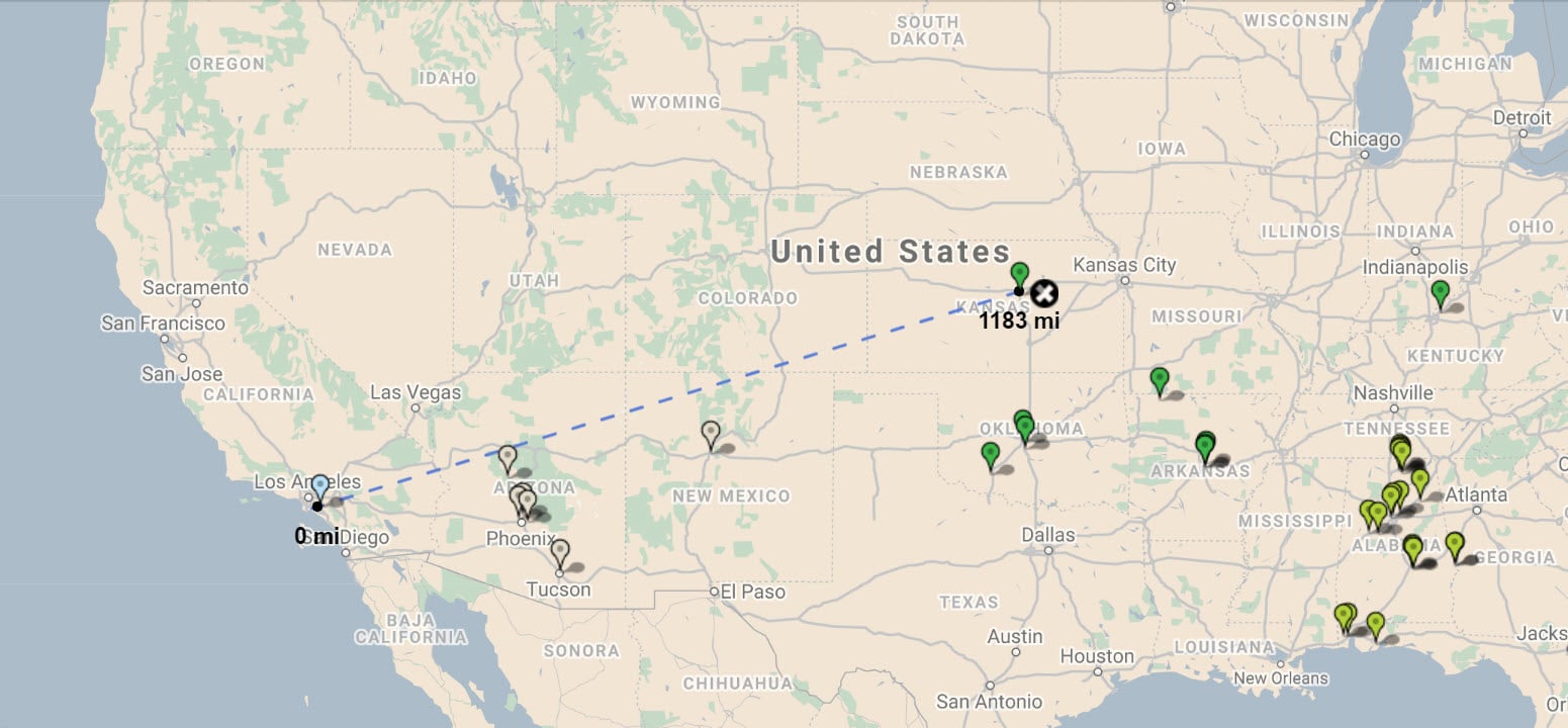 Distance Calculator Mapping Tool Maptive
