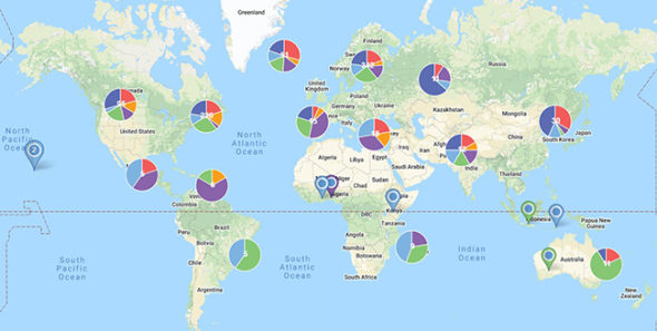 Map Marker Pie Chart Clusters