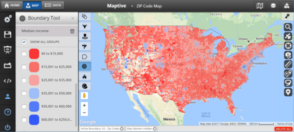 Maps with demographic data