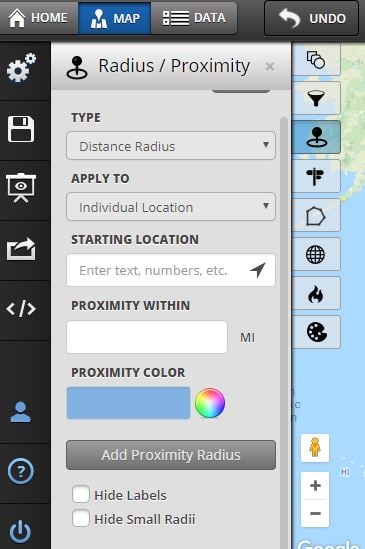 Proximity Radius Circles Tool