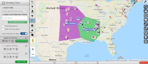 Campaign Mapping Software - Sales Territories