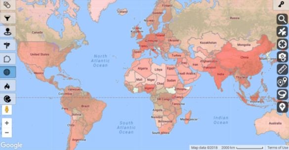 Countries where VAR is also used in the second - Maps on the Web