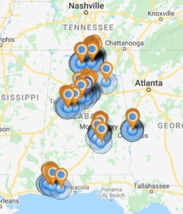 Radius Circles Map - GIS Software