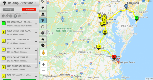 Route Optimization with Maptive and Google Maps - Data Visualization Tools