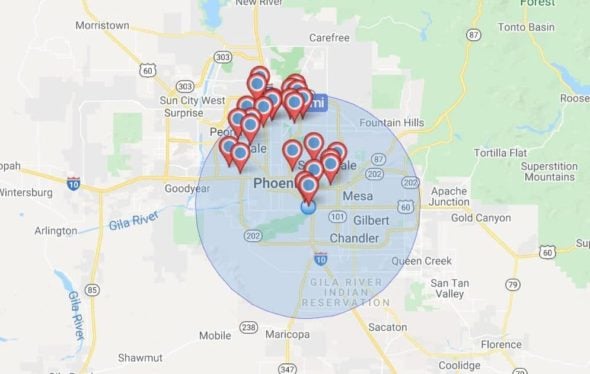 Draw A Radius On A Map Radius Tool Maptive