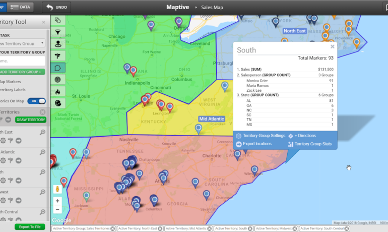 sale territory mapping
