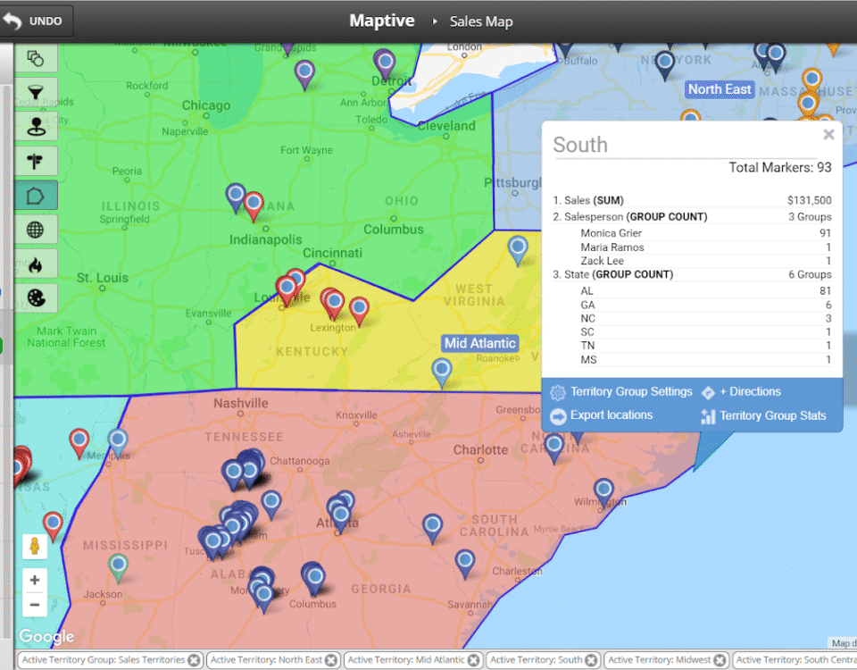 sale territory mapping