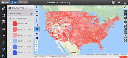 Plot Zip Codes On A Map Free Create Zip Code Maps - Zip Code Heat Maps | Maptive