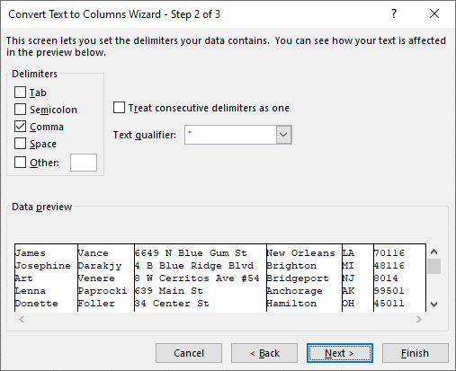 Excel CSV Comma Delimeter