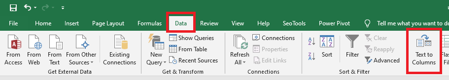 Text to columns