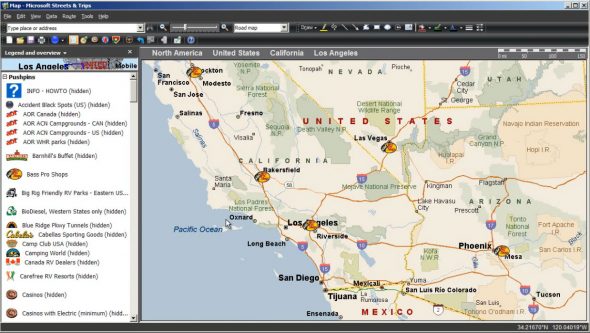 Microsoft Streets and Trips Route Planner Screenshot