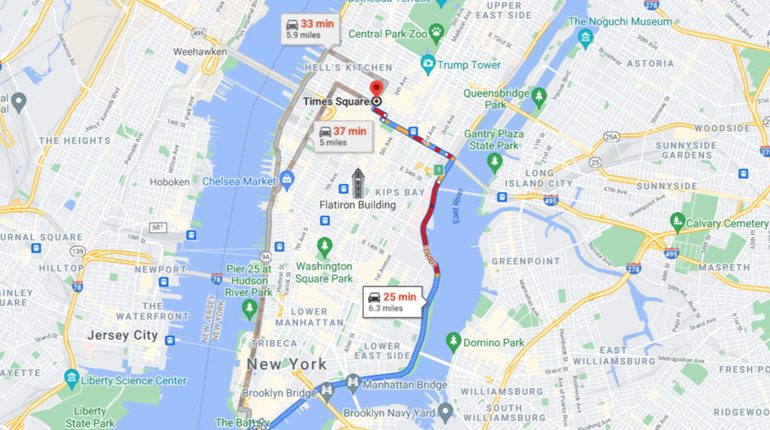 Google Maps Shortest Route
