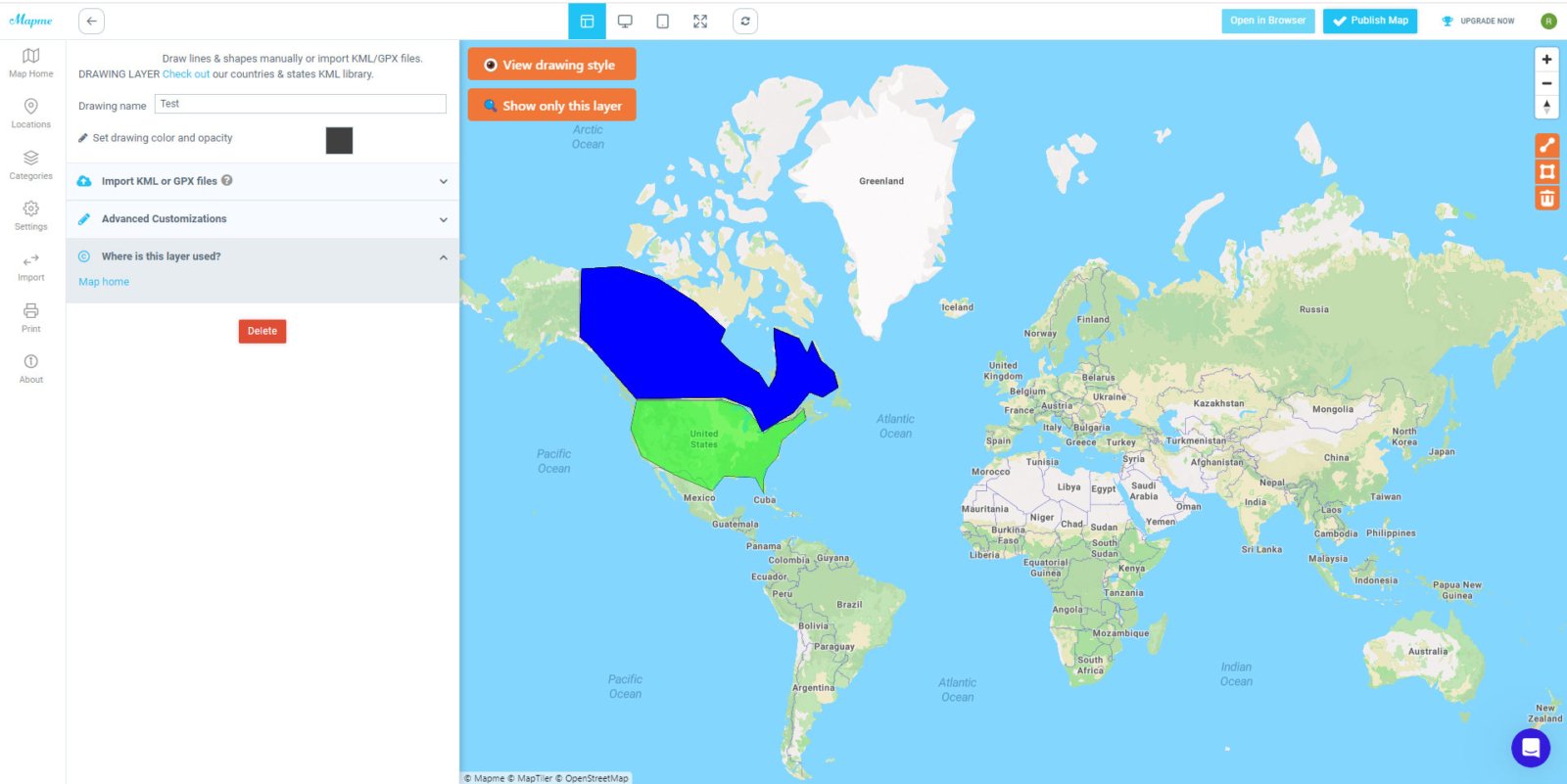 MapMe Drawing Tools