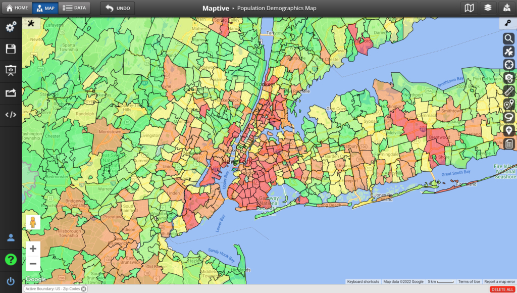 Population Density Using Demographics Data