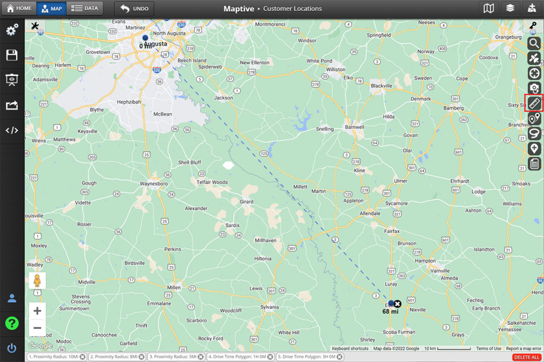 How to Measure Distance Between 2 Addresses or Points Maptive