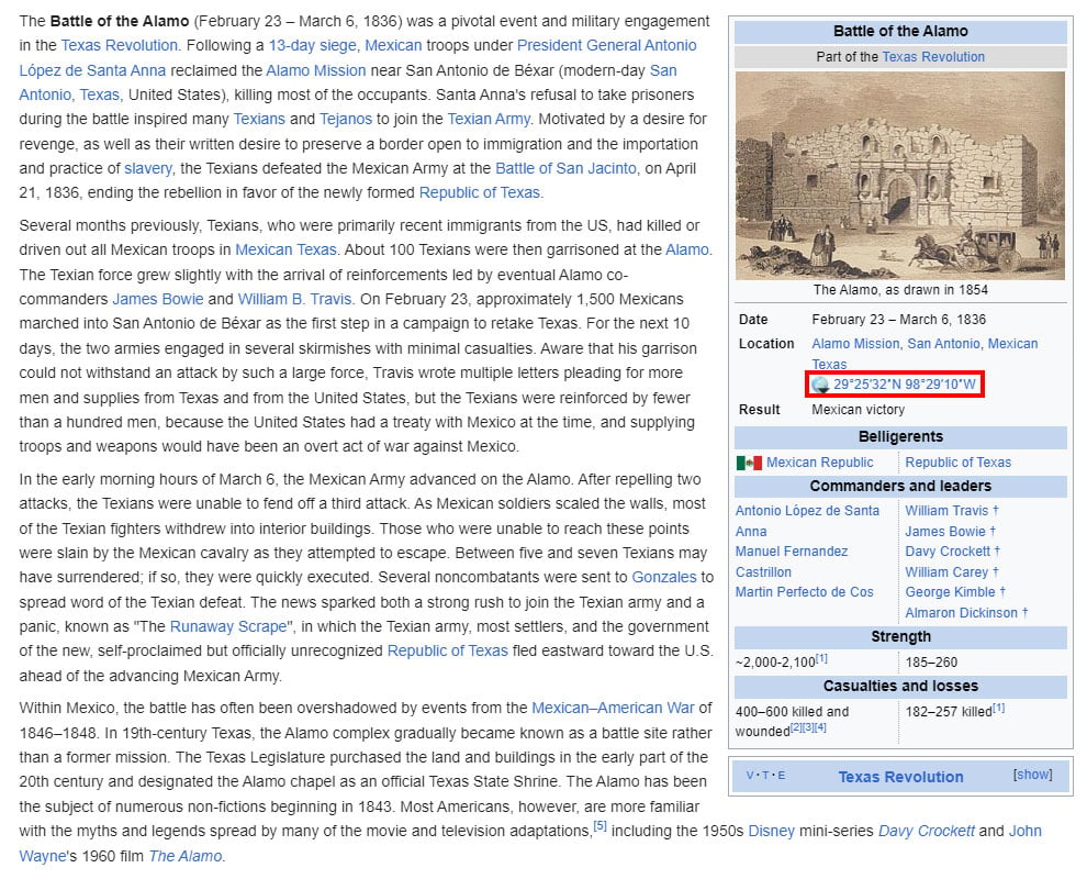 Wikipedia Latitude Longitude Coordinates