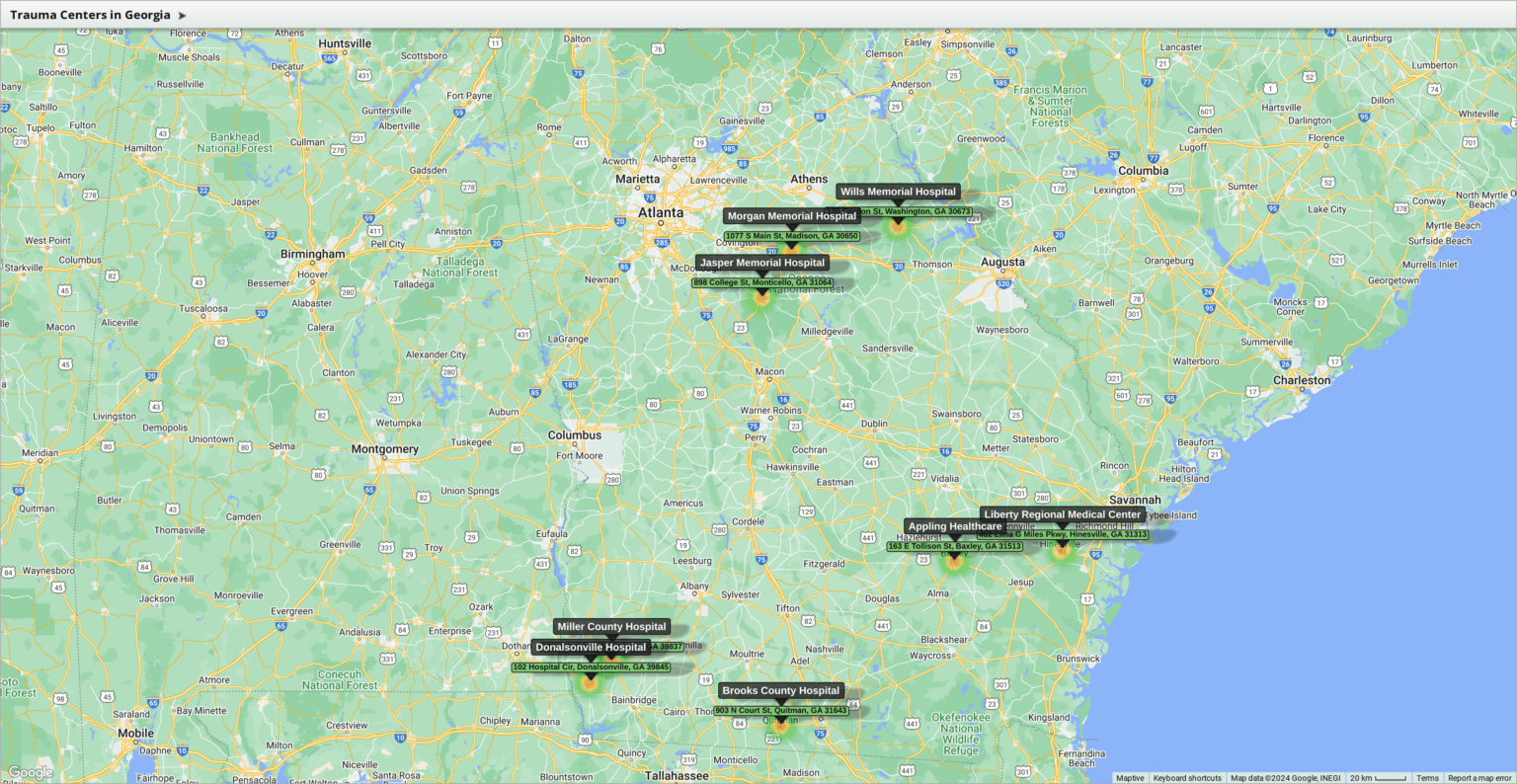 Trauma Centers in Georgia: List + Map | Maptive