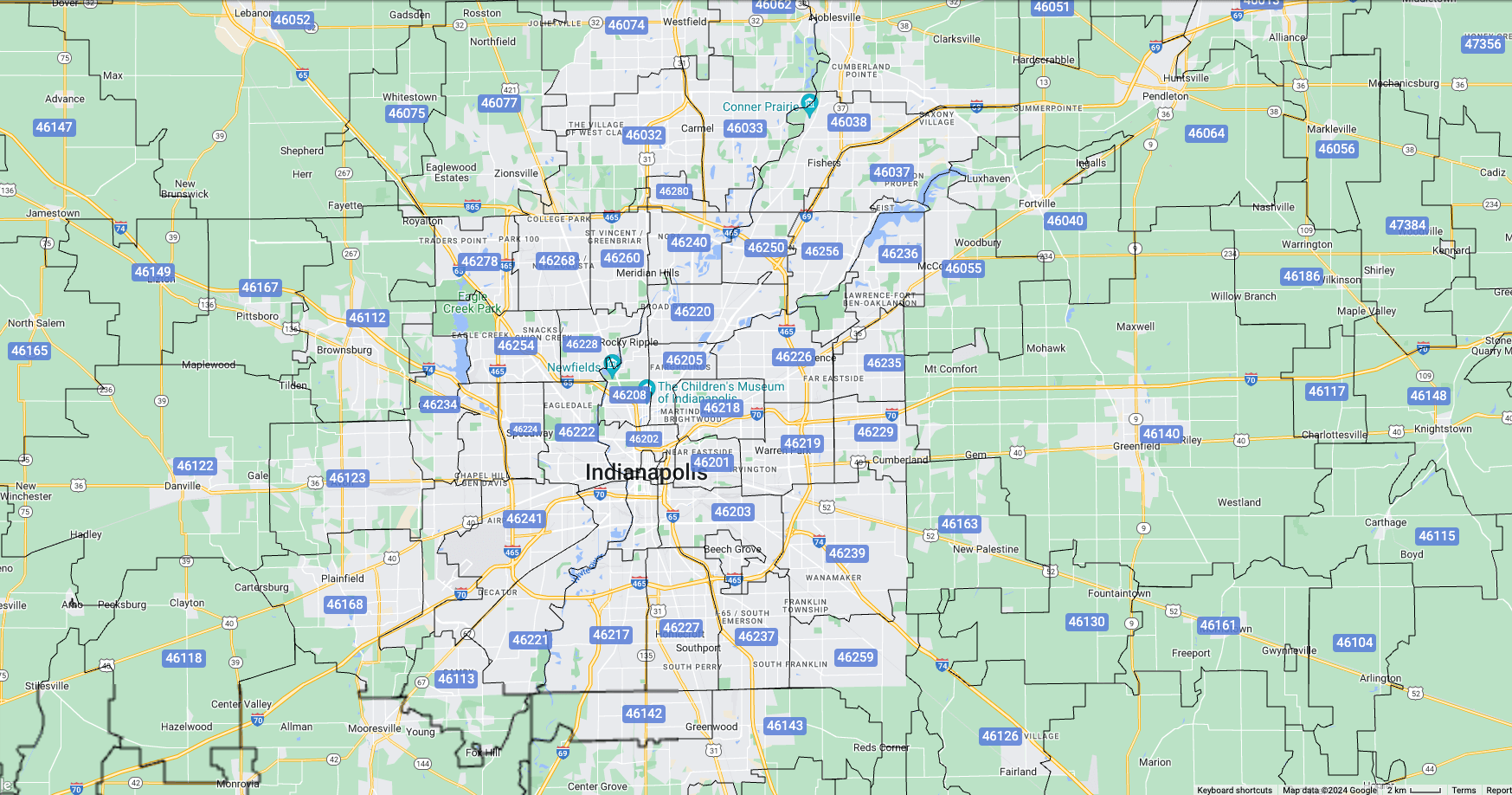 Interactive Zip Code Map of Indianapolis, IN Maptive