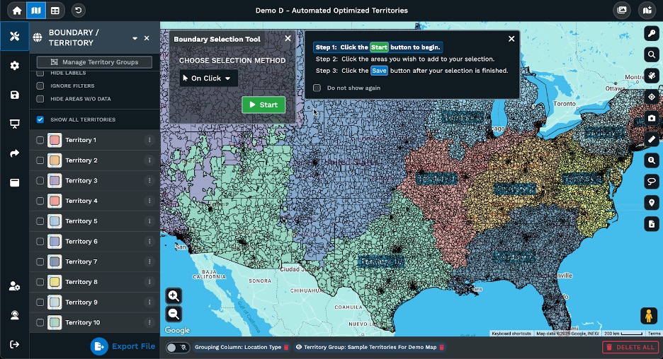 Combined Boundary and Territory Tools