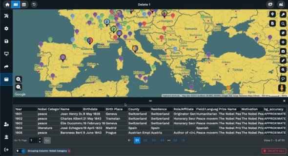 Split-Screen View for Maps and Data