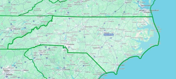 map of north carolina
