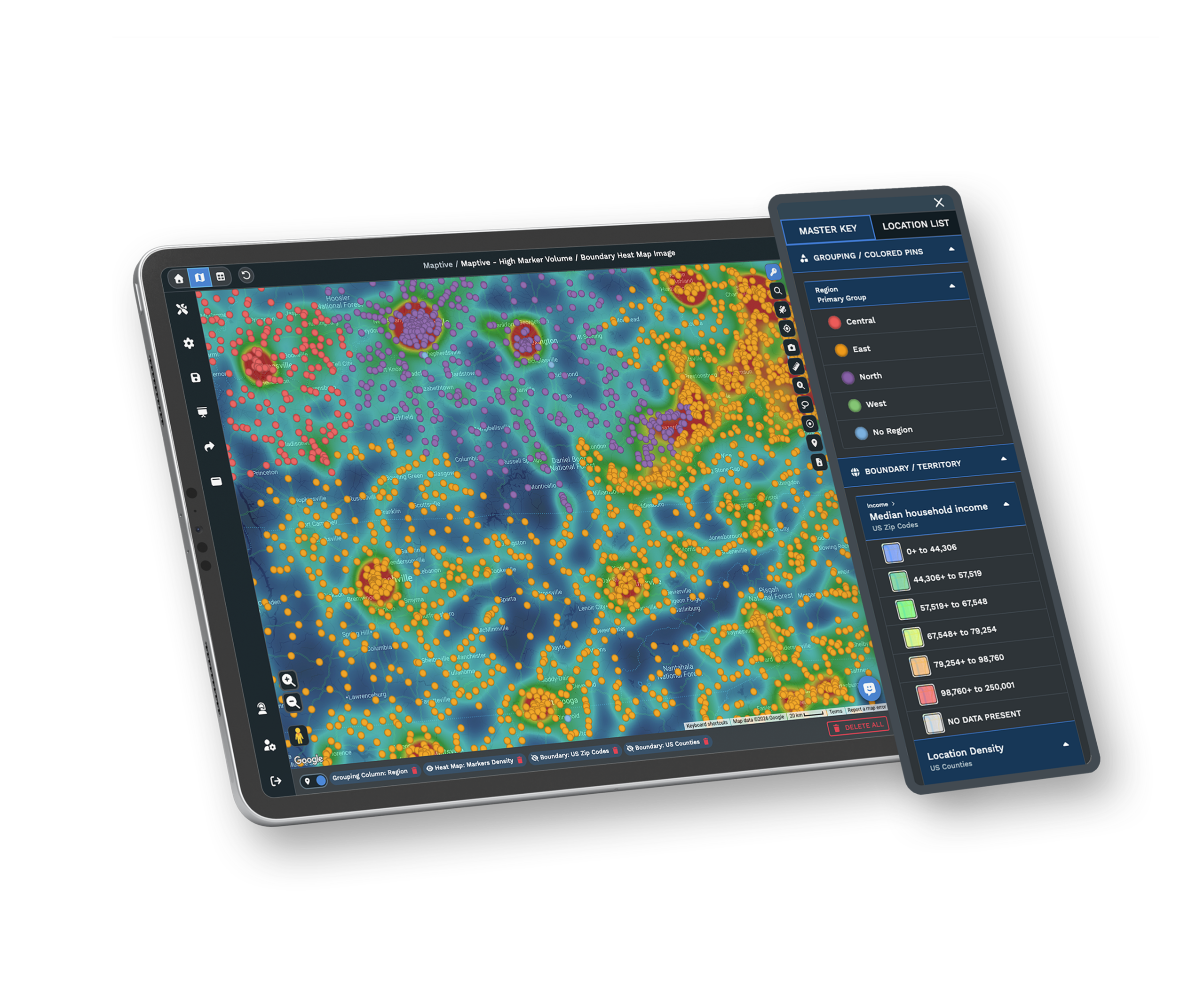 Maptive heat map weighted by sales volume