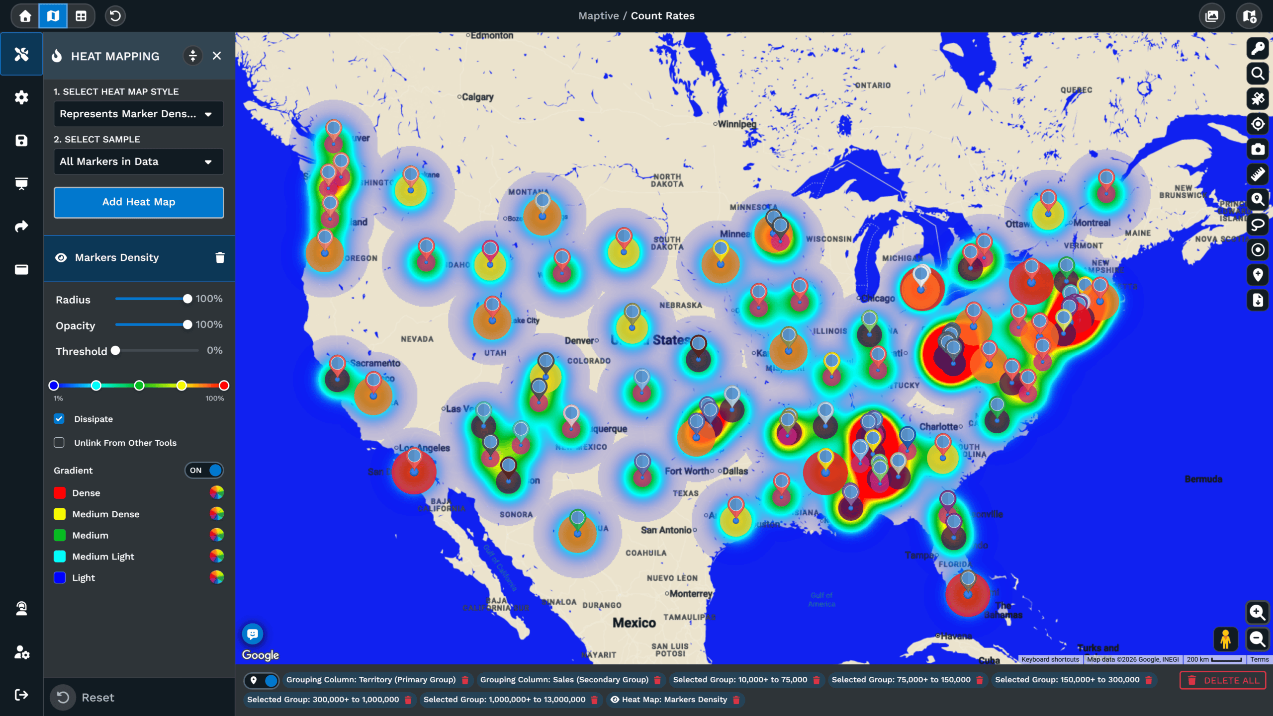 Heat Maps of Install Density