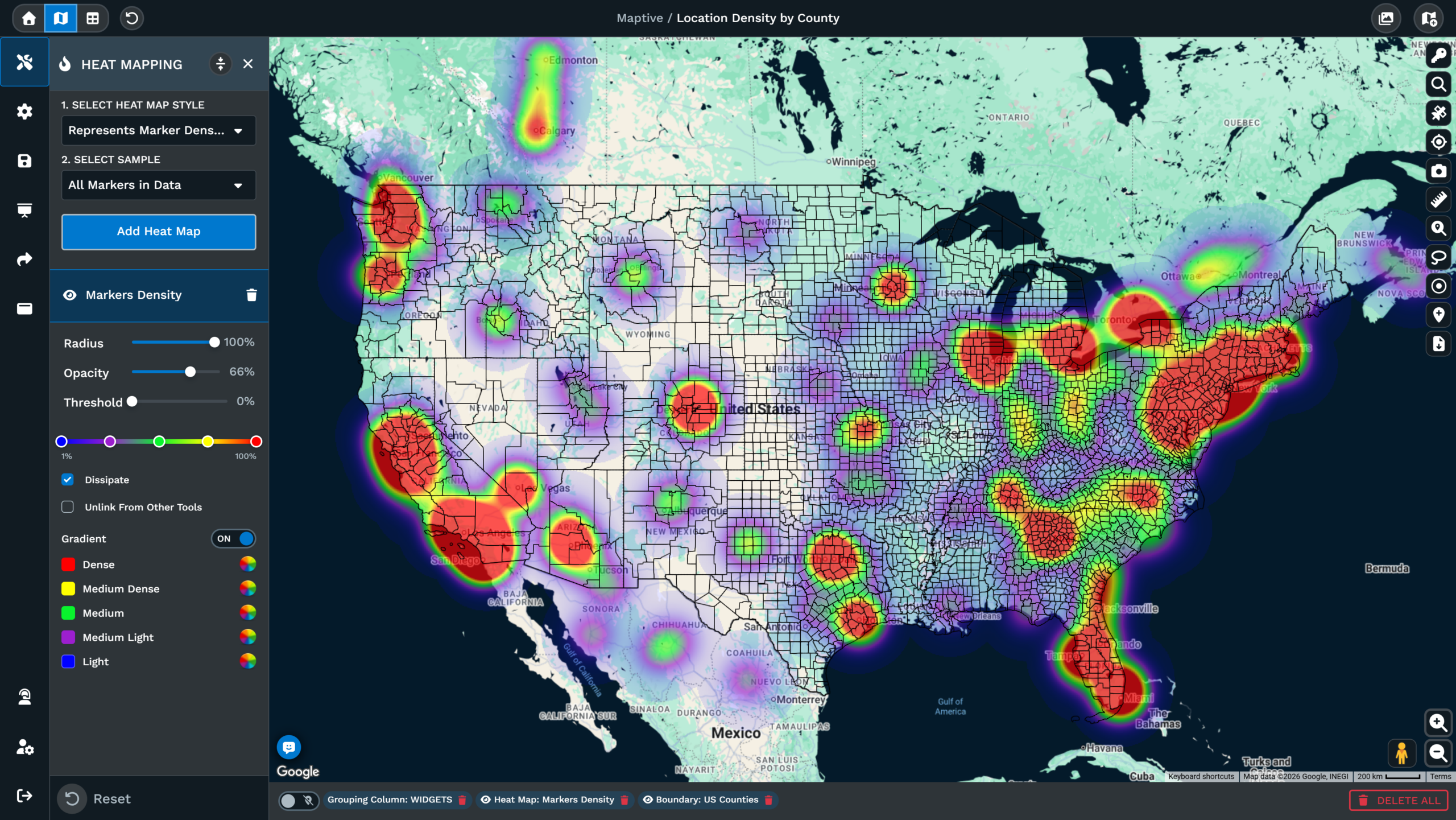 Heat Maps of Service Demand
