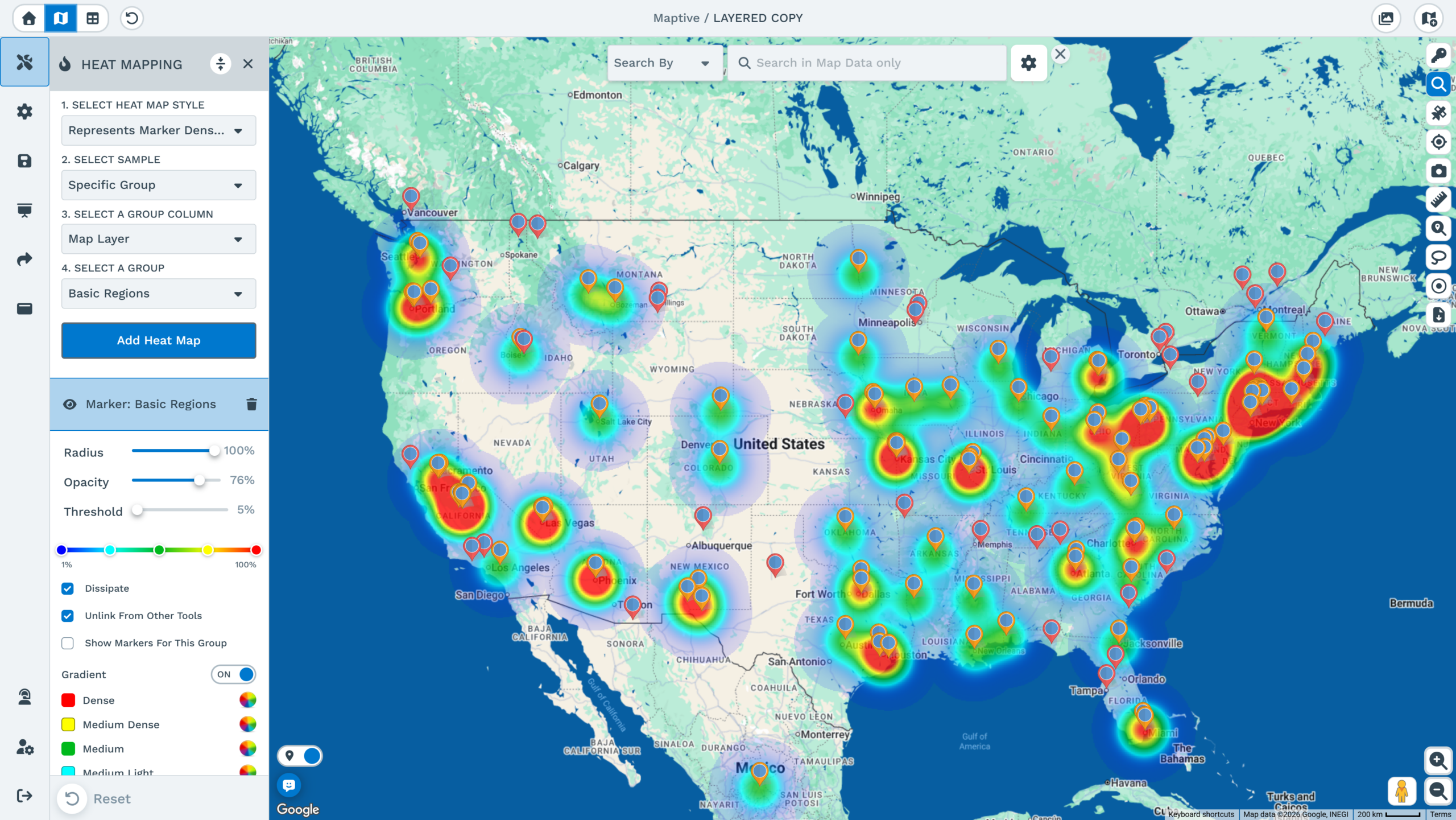 Heat Maps of Sampling Density