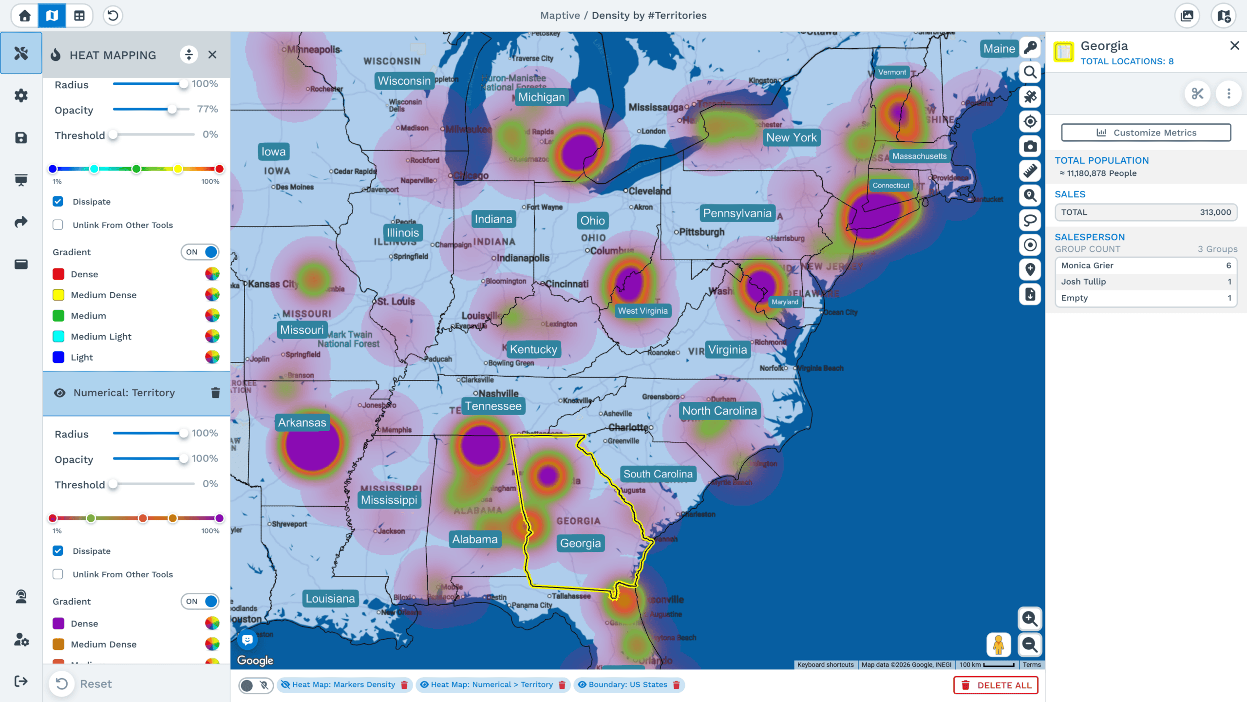 Heat Maps Weighted by Acreage