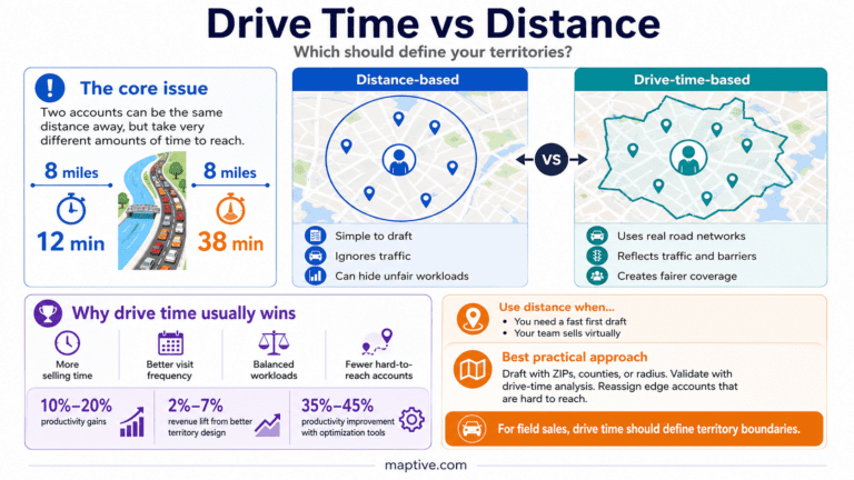 Drive Time vs Distance: Which Should Define Your Territories? | Maptive