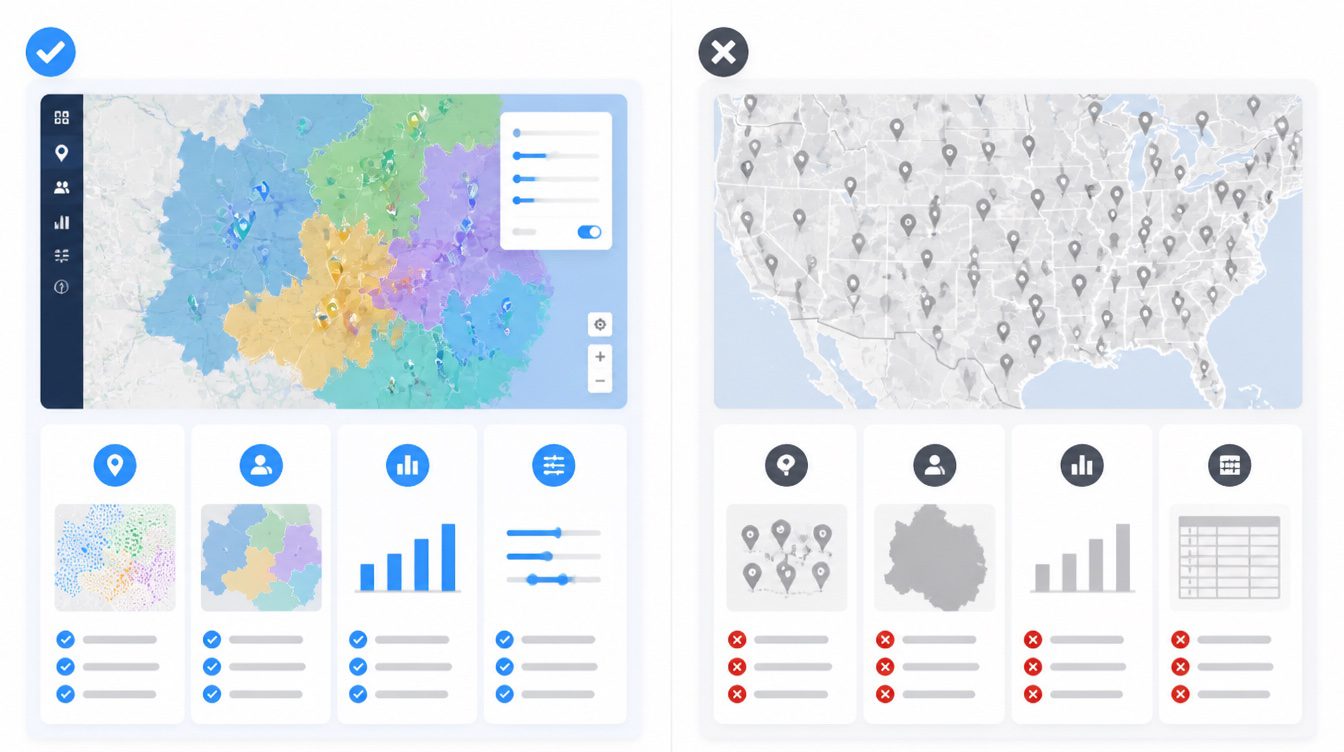 The Work AI Cannot Do visual for ai territory optimization: what it does and what it doesn’t.