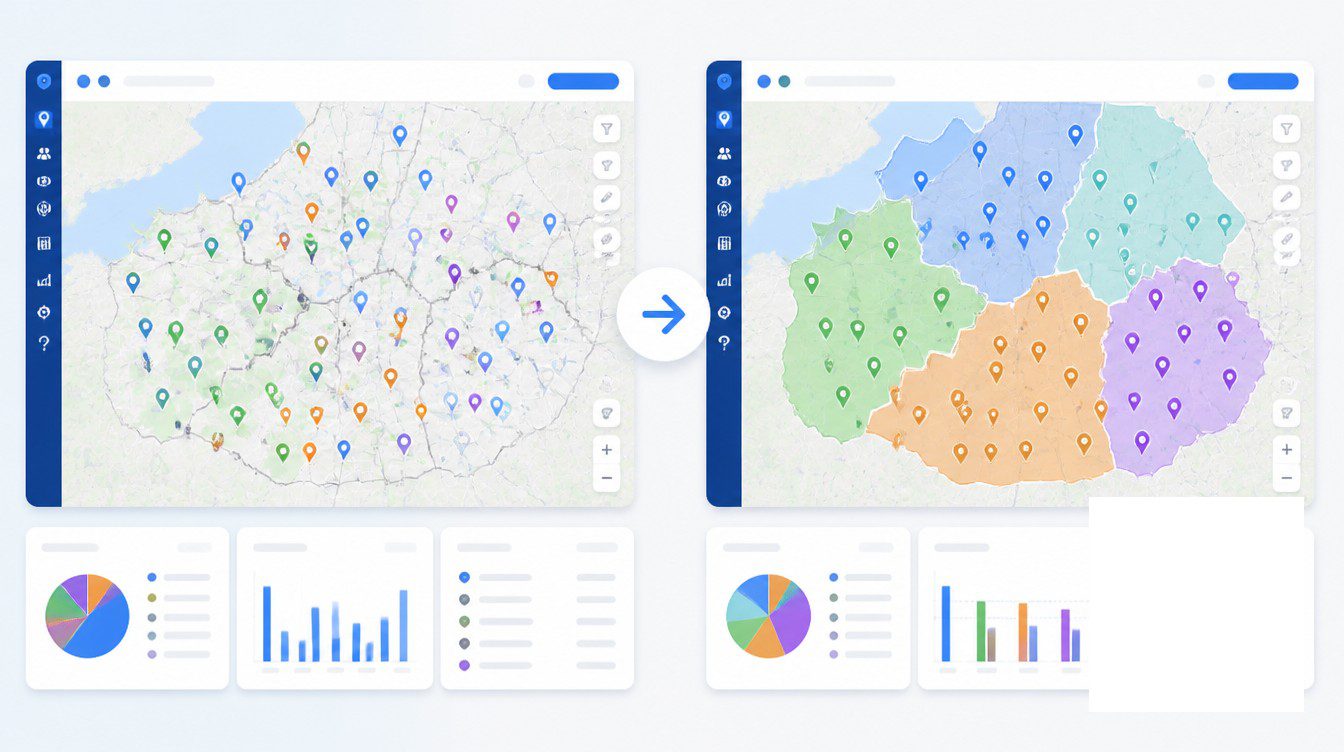 Frequently Asked Questions visual for before and after: how territory optimization looks in practice.