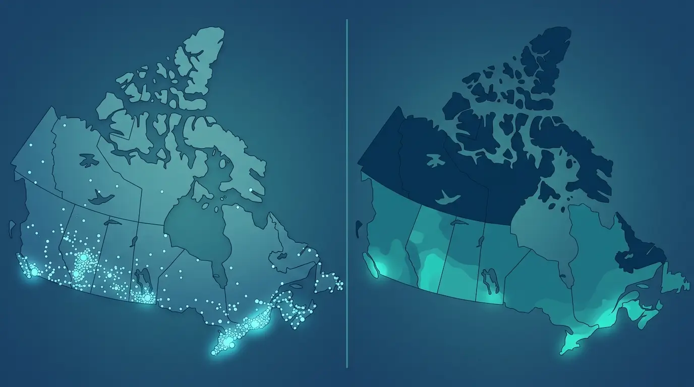 Population Count Versus Population Density on a Map