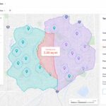 Franchise territory boundaries and overlap evidence on a shared map