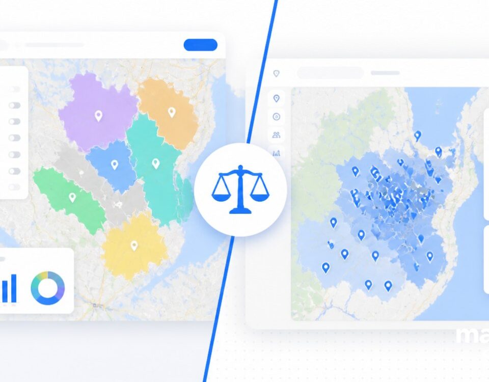 How to Choose Between Enterprise GIS and Business Mapping Software featured image with clean mapping and analytics visuals.