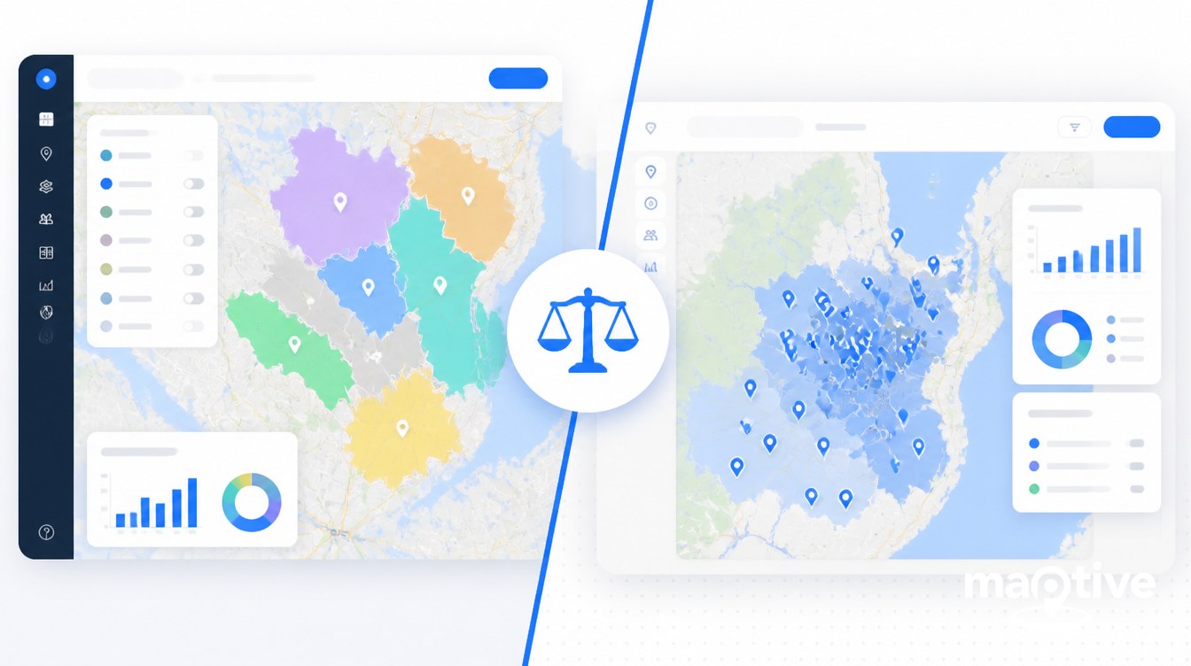 How to Choose Between Enterprise GIS and Business Mapping Software featured image with clean mapping and analytics visuals.