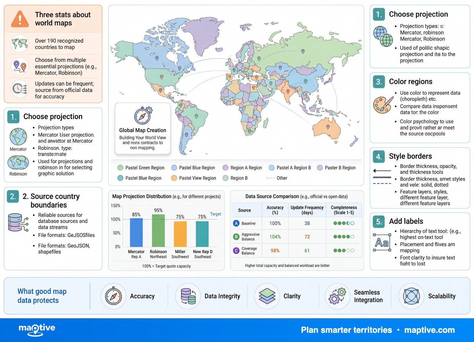 How to Create a World Map With Country Borders — Maptive infographic.