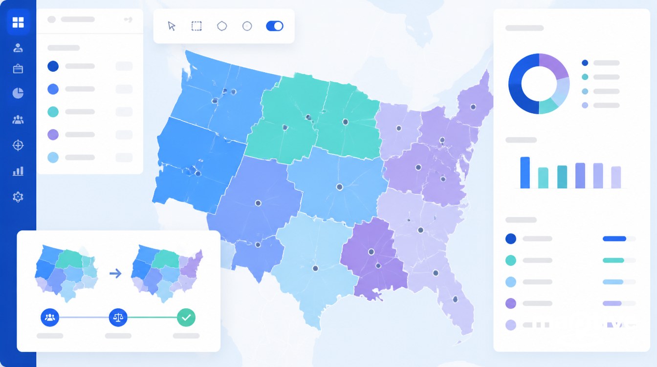 How to Rebalance Territories Without Destroying Relationships featured image with clean mapping and analytics visuals.