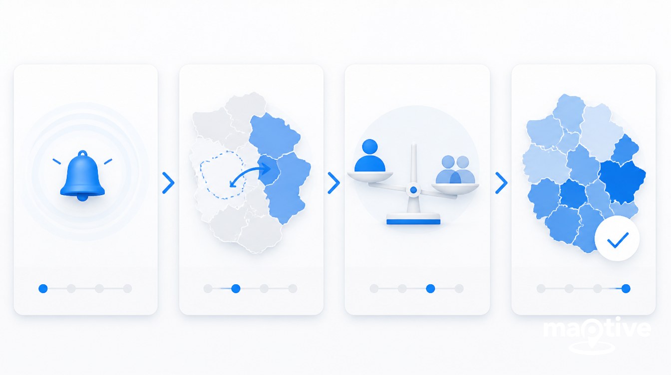 The Announcement Sequence That Determines Rep Trust in the Process visual for how to rebalance territories without destroying relationships.